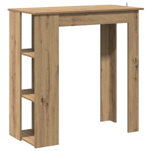 vidaXL Table de bar avec étagère chêne artisanal bois d'ingénierie