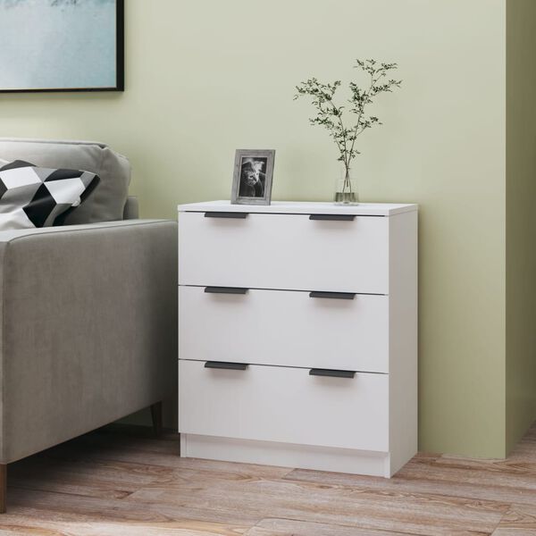 vidaXL Buffet Blanc 60x30x70 cm Bois d'ing&eacute;nierie