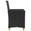 vidaXL Chaises de jardin coussins lot de 2 noir r&eacute;sine tress&eacute;e et bois