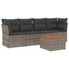vidaXL Salon de jardin 5 pcs avec coussins gris r&eacute;sine tress&eacute;e