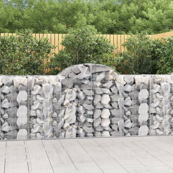 vidaXL Paniers &agrave; gabions arqu&eacute;s 8 pcs 200x50x100/120 cm fer galvanis&eacute;