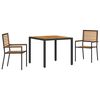 vidaXL Ensemble de salle &agrave; manger pour jardin 3 pcs Noir et Marron