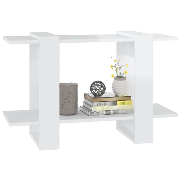 vidaXL Biblioth&egrave;que/S&eacute;parateur de pi&egrave;ce Blanc brillant 80x30x51 cm