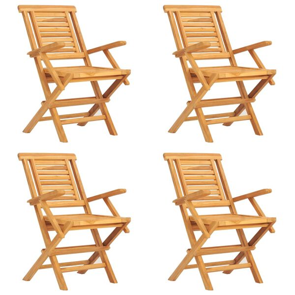 vidaXL Ensemble à manger de jardin 5 pcs Bois de teck massif