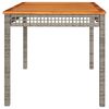 vidaXL Table de jardin gris 140x80x75 cm r&eacute;sine tress&eacute;e et bois acacia
