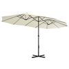 vidaXL Parasol d'ext&eacute;rieur et poteau en aluminium 460x270 cm sable
