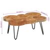 vidaXL Table basse 36 cm 6 troncs bois d'acacia massif