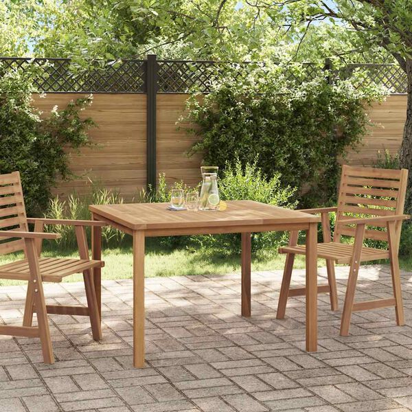 vidaXL Table &agrave; d&icirc;ner de jardin 110x110x77 cm Bois de teck solide