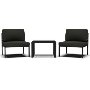 vidaXL Jeu de canap&eacute;s de jardin 3 pcs et coussins Aluminium Anthracite