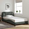 vidaXL Cadre de lit sans matelas Hvar gris fonc&eacute; 100x203 cm tissu
