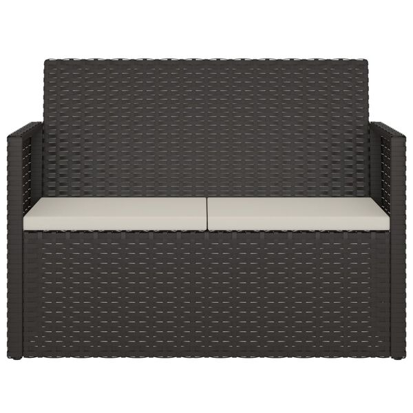 vidaXL Banc de jardin avec coussins Noir 105 cm Résine tressée