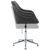 vidaXL Chaise pivotante &agrave; manger gris fonc&eacute; tissu