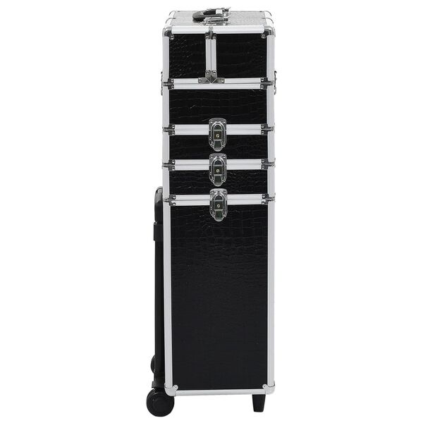 vidaXL Chariot de maquillage Aluminium Noir avec motif de crocodile
