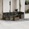 vidaXL Salon de jardin 8 pcs avec coussins gris r&eacute;sine tress&eacute;e