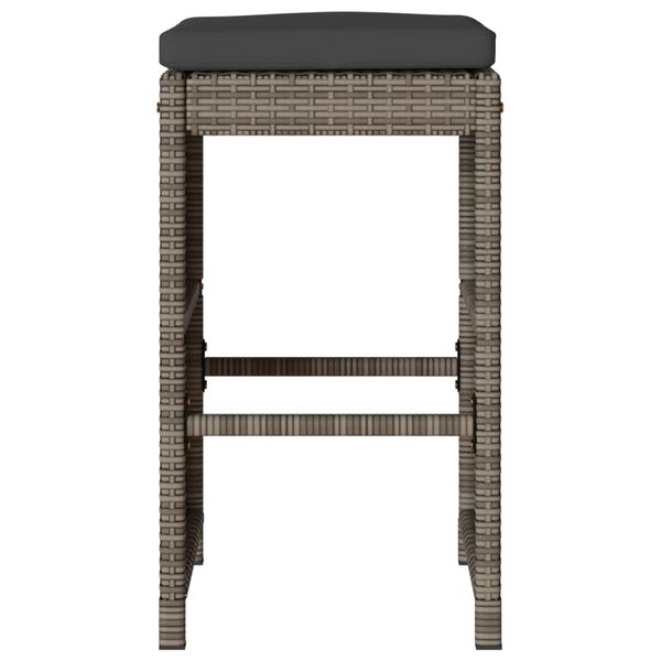 vidaXL Tabourets de bar de jardin et coussins lot de 4 r&eacute;sine tress&eacute;e