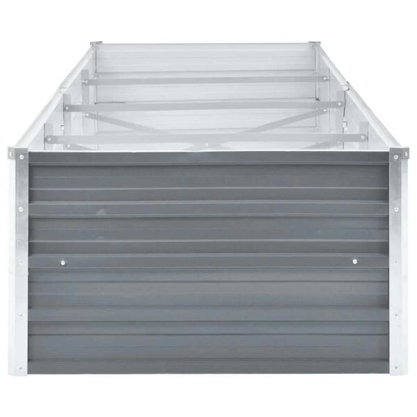 vidaXL Lit sur&eacute;lev&eacute; de jardin Acier galvanis&eacute; 320x80x45 cm Gris