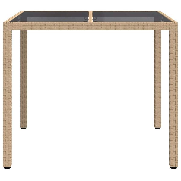 vidaXL Table de Jardin Beige 90 x 90 x 75 cm polyrotin