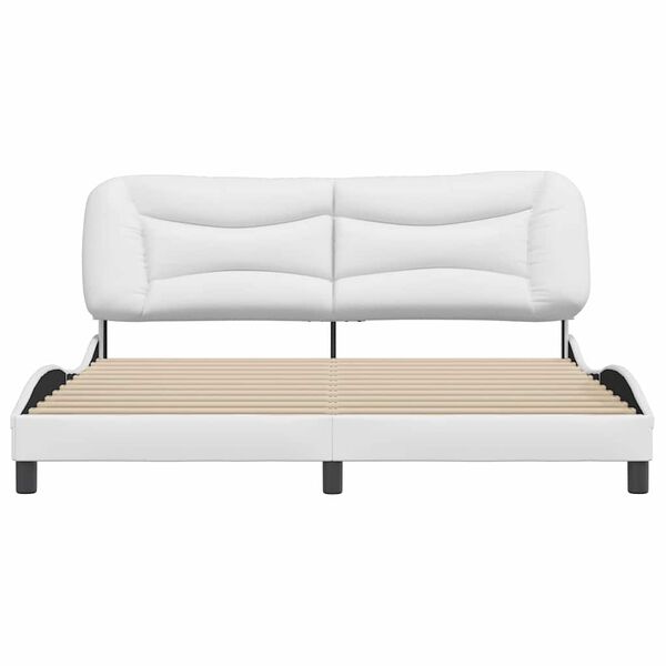 vidaXL Cadre de lit sans matelas Hvar blanc 183x213 cm similicuir