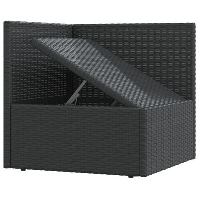 vidaXL Salon de jardin 8 pcs avec coussins noir résine tressée