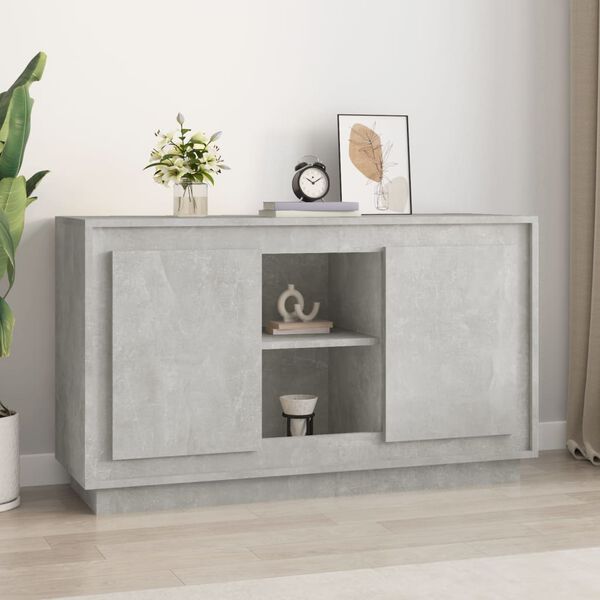 vidaXL Buffet gris béton 102x35x60 cm bois d'ingénierie