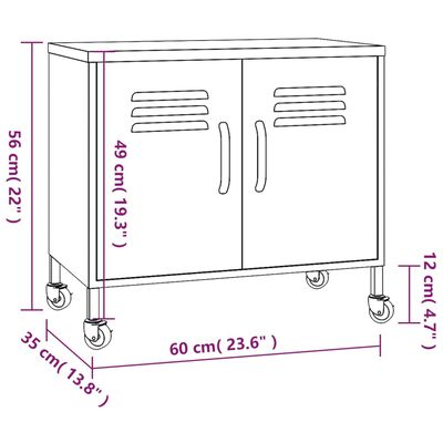 vidaXL Armoire de rangement Bleu marine 60x35x56 cm Acier