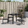 vidaXL Tabourets de jardin avec coussins lot de 4 noir acier/textil&egrave;ne