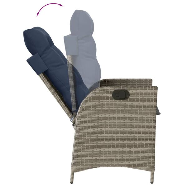 vidaXL Ensemble &agrave; manger de jardin 9 pcs coussins gris r&eacute;sine tress&eacute;e