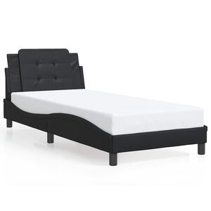vidaXL Cadre de lit sans matelas Zadar noir 100x203 cm similicuir