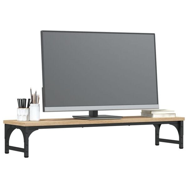 vidaXL Support de moniteur ch&ecirc;ne sonoma 85x23x15,5cm bois d'ing&eacute;nierie