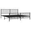 vidaXL Cadre de lit métal sans matelas avec pied de lit noir 193x203cm