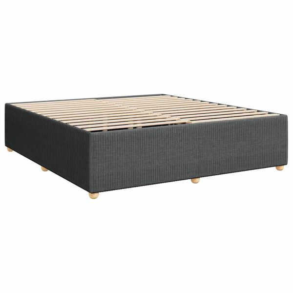 vidaXL Cadre de lit sans matelas gris foncé tissu