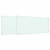 vidaXL Protection de cuisine 2 pcs Blanc 90 x 40 cm verre trempé