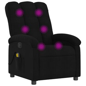 vidaXL Fauteuil inclinable de massage noir tissu