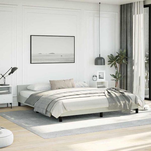 vidaXL Cadre de lit sans matelas gris clair California velours