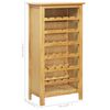 vidaXL Range bouteille 56x32x110 cm Bois de ch&ecirc;ne solide