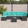 vidaXL Ensemble de canap&eacute; de jardin avec coussin 8 pcs Noir Poly rotin