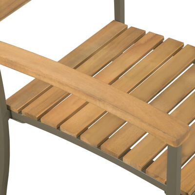 vidaXL Chaise empilables d'extérieur lot de 2 Bois d'acacia et Acier