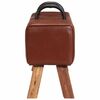 vidaXL Banc cheval d'ar&ccedil;on vintage Cuir v&eacute;ritable de ch&egrave;vre