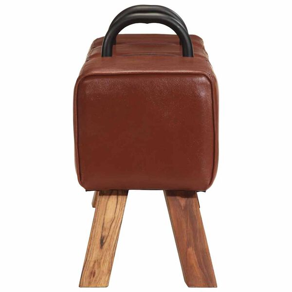 vidaXL Banc cheval d'ar&ccedil;on vintage Cuir v&eacute;ritable de ch&egrave;vre