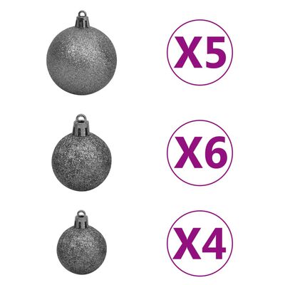 vidaXL Sapin de Noël artificiel Nordmann avec LED et boules Vert 150cm