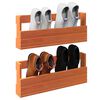 vidaXL &Eacute;tag&egrave;res &agrave; chaussures murales 2 pcs cire marron 59x8,5x23,5 cm