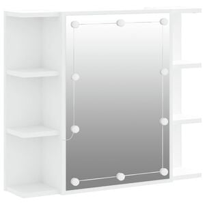 vidaXL Armoire &agrave; miroir avec LED Blanc 70x16,5x60 cm