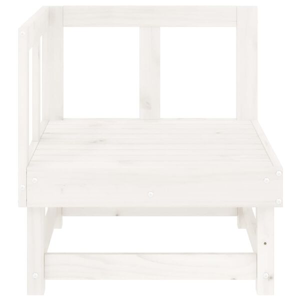 vidaXL Canap&eacute; d'angle de jardin blanc bois de pin massif