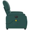 vidaXL Fauteuil inclinable de massage &eacute;lectrique vert fonc&eacute; tissu