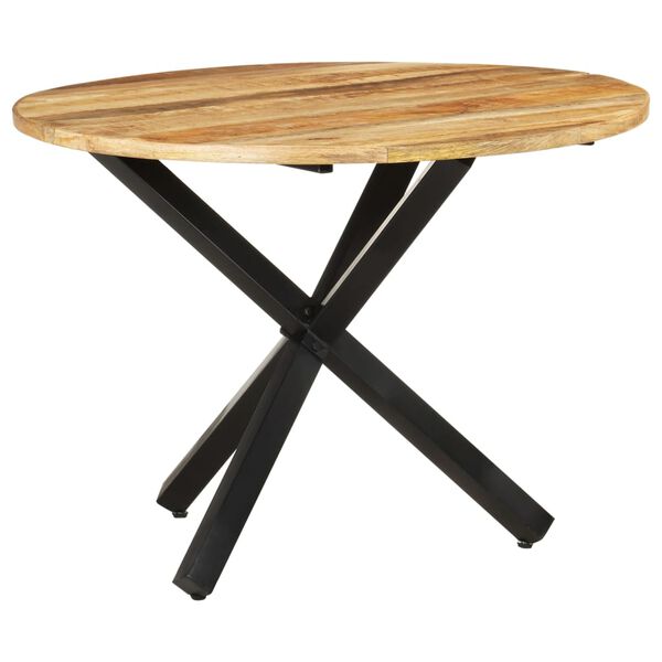 vidaXL Table &agrave; d&icirc;ner ronde 100x100x75 cm Bois de manguier brut