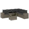 vidaXL Salon de jardin avec coussins 7 pcs gris résine tressée