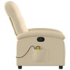 vidaXL Fauteuil de massage inclinable crème tissu