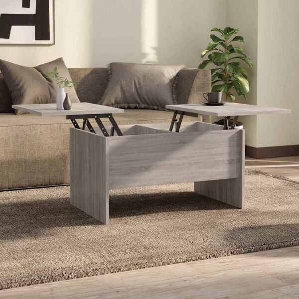 vidaXL Table basse sonoma gris 80x50x42,5 cm bois d'ingénierie