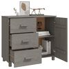 vidaXL Buffet HAMAR Gris clair 90x40x80 cm Bois massif de pin