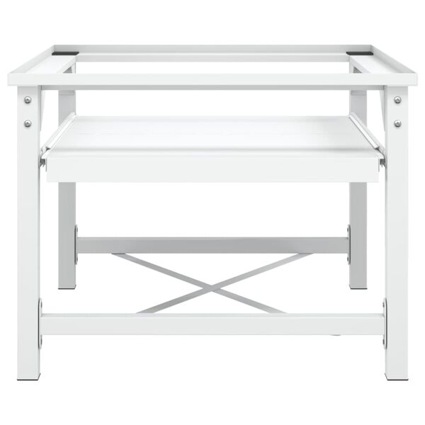 vidaXL Socle de machine à laver avec étagère coulissante blanc